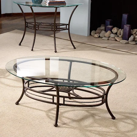Glass Top-Beveled Cocktail Table